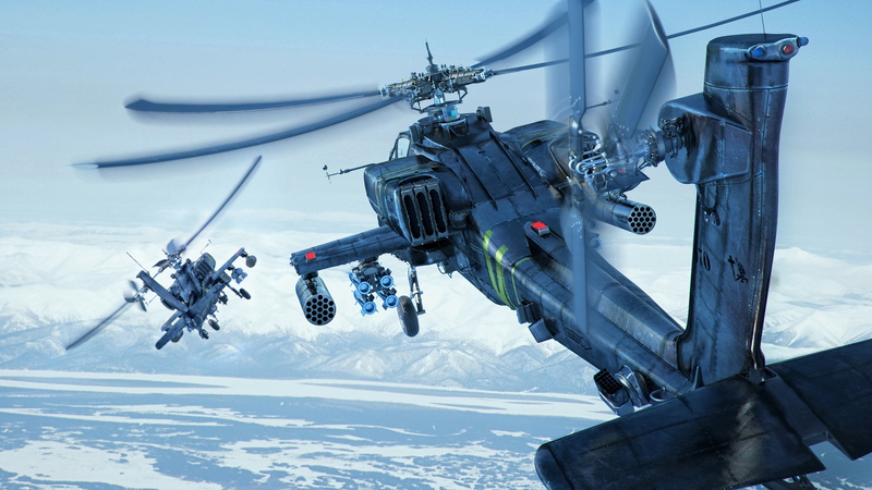gray, two people, navy, AH-64 Apache, military, outdoors, black, flying, airplane, unrecognizable person, mid-air, day, Boeing AH-64 Apache, on the move