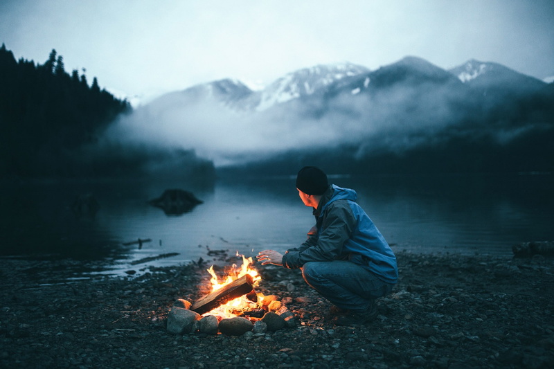 landscape, nature, 1080P, men, fireplace, fire