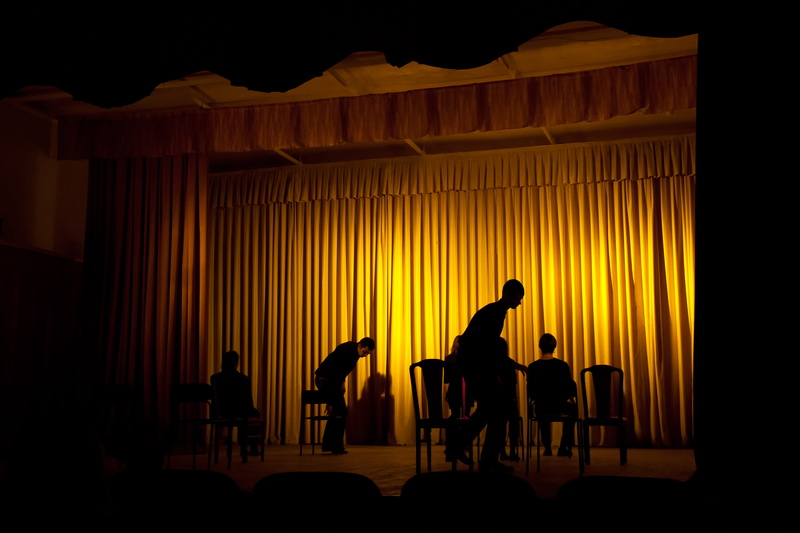 interior, entertainment, stage theater, chair, illuminated, show, MTM, theatrical performance, people, act, backdrop, theater, stage, dark, indoors, silhouette