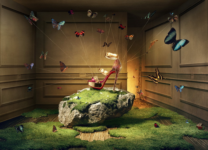 plant, butterfly, absence, creative, home interior, louboutin, no people, day, illuminated, solid, commercial, add, :-), indoors, furniture, decoration