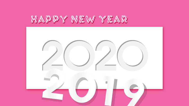 2020, Happy New Year, 4K