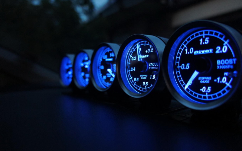 Speed, Speedometer, 1080P, Blue, Lights, Miles