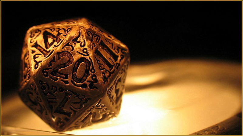 single object, black background, history, indoors, two objects, no people, pattern, gold colored, art and craft, closeup d20 gold dungeons and dragons dice numbers