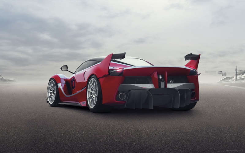 cloud - sky, sky, outdoors, sports race, day, motor racing track, stationary, sports track, still life, land vehicle, Ferrari FXX K, mode of transportation