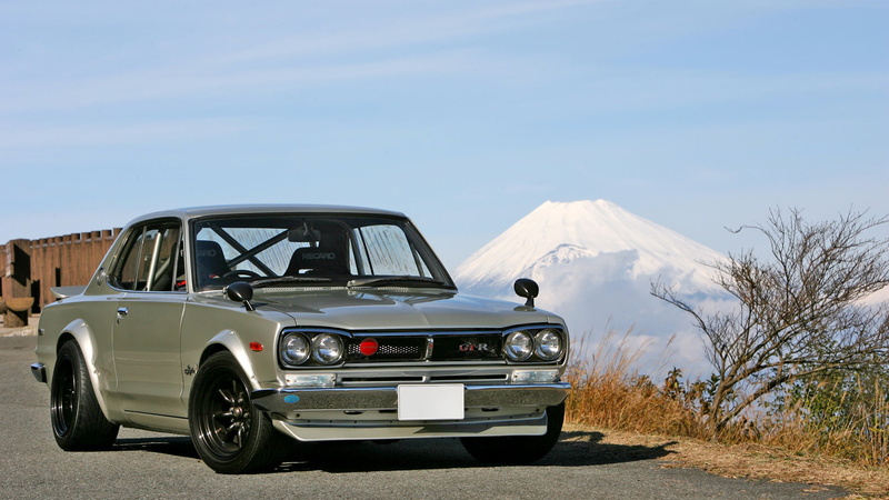 Mount Fuji, Nissan Skyline 2000 GT-R, classic car, car, JDM, 1080P