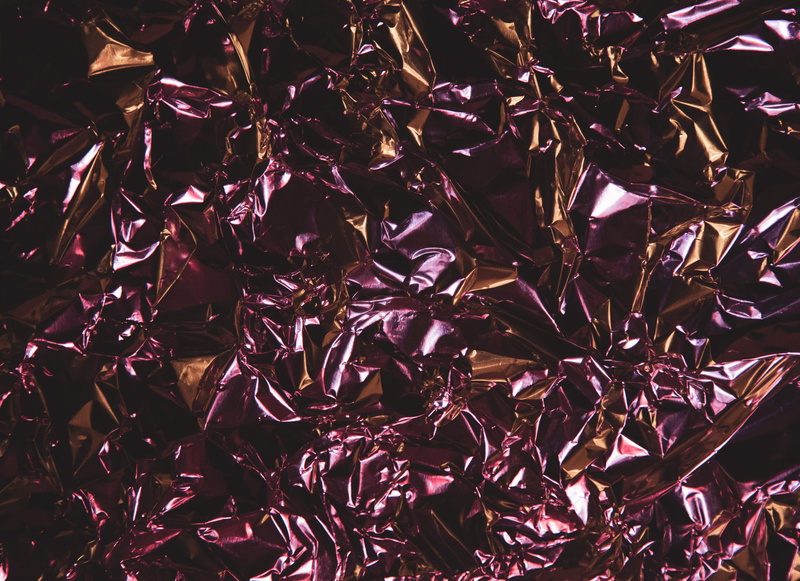 metalic, material, textured, coloured lights, full frame, crushed, lilac, no people, jewelry, aluminium, 5K, large group of objects, pattern, texture