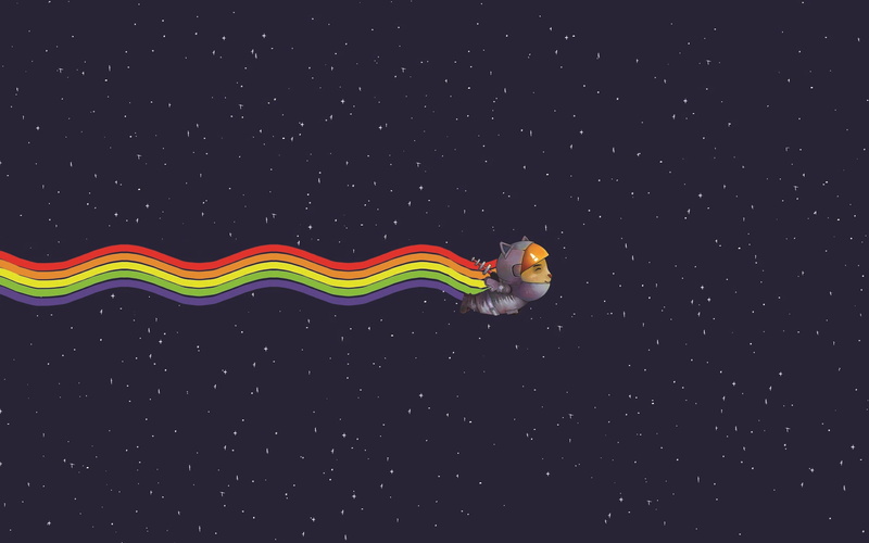 Nyan Cat, digital art, rainbows, 1080P