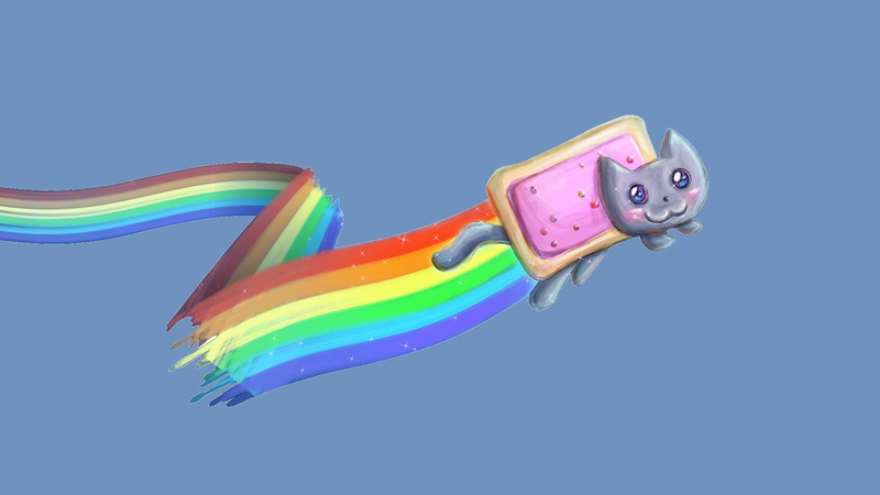flying, no people, indoors, toy, choice, variation, pink Color, blue, motion, colors, Nyan Cat, cut out, 1080P, backgrounds, art and craft, illustration