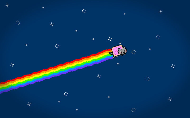 nyan, rainbows, space, outer, 1080P, cat