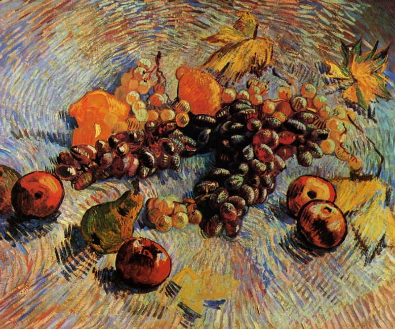 2K, Still Life with Apples, Pears, Vincent van Gogh, Lemons and Grapes