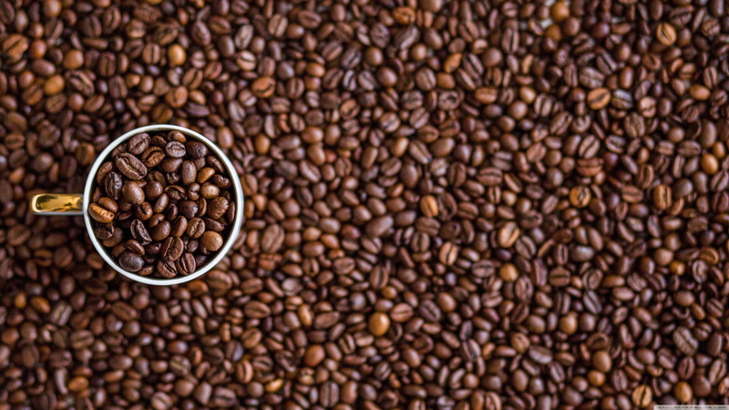 backgrounds, bunch, abundance, coffee, still life, drink, closeup, freshness, close-up, high angle view, latte, blurred, beans, indoors, roasted, food and drink
