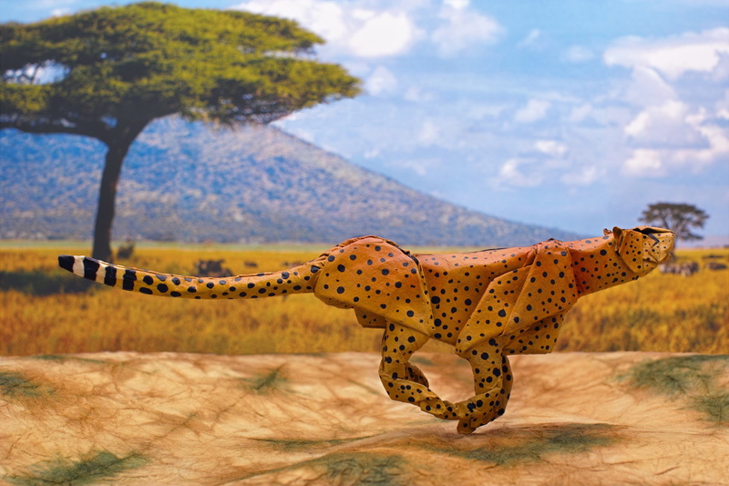 origami, animals in the wild, one animal, domestic animals, environment, artwork, outdoors, spotted, nature, 1080P, paper, animal, big cat, no people