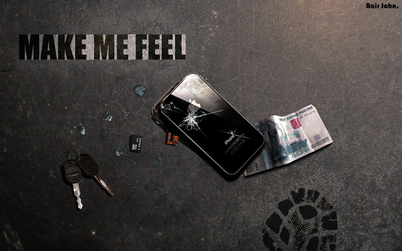 MAKE ME FEEL, iPhone, crime, sign, damaged, USB flash drive, still life, technology, destruction, black Color, s, no people, black, keys, western script