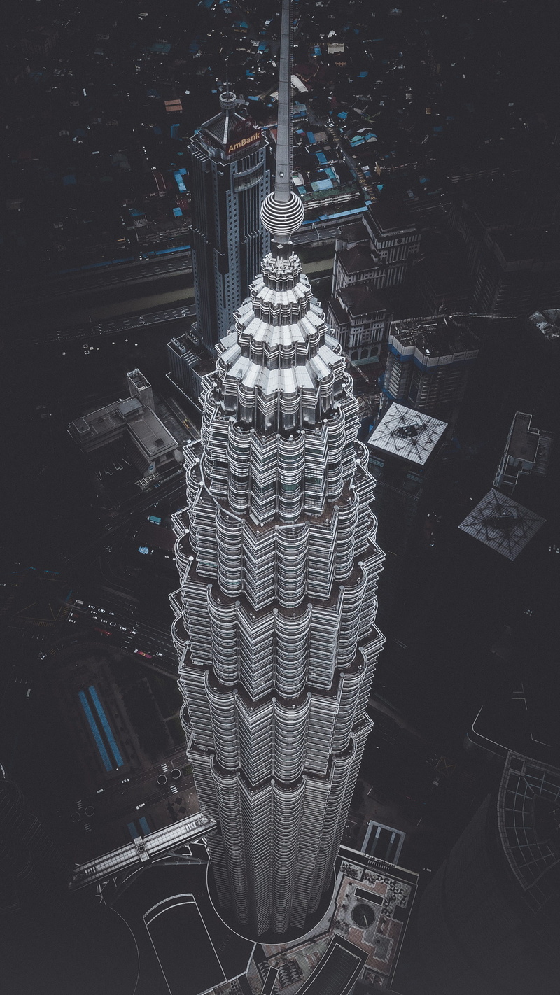 built structure, dji, klcc, travel destinations, petronas twin towers, 2K, kuala lumpur, people, travel, architecture, city, tower, twin tower, malaysia