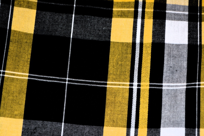 plaid, yellow, scarf, 5K, textured, backgrounds, white, multi colored, material, black color, striped, stripes, textile, no people, design, checked pattern