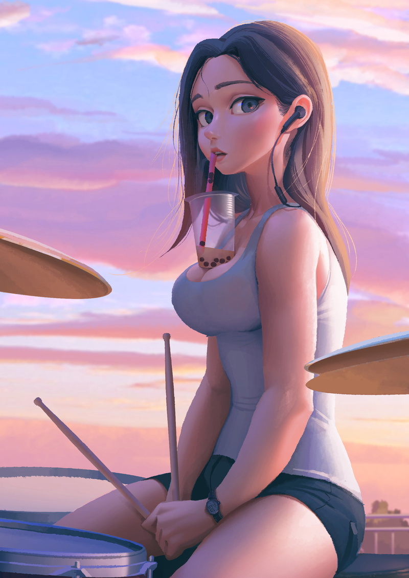 digital art, battery, Bo Xun Lin, artwork, field, 1080P