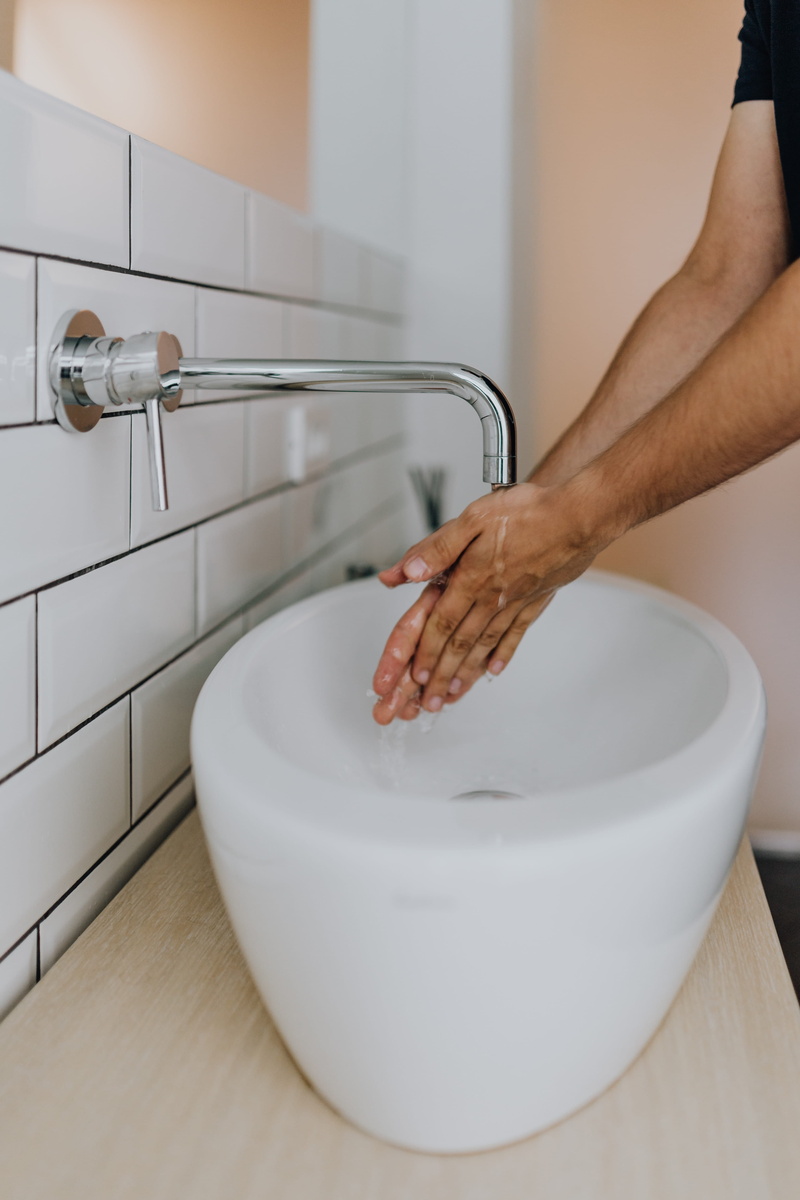 kitchen, cleaning, 4K, hands, indoors, household equipment, human body part, lifestyles, hand, male, sink, running, domestic kitchen, domestic bathroom