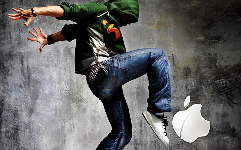 ipod, playing, music, apple, background, poster, 2K, logo apple, advertisement, apple logo