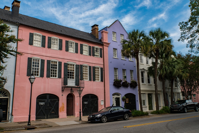 sc, mode of transportation, 5K, tree, motor vehicle, architecture, window, street, plant, charleston, nature, cloud - sky, building, usa, the battery