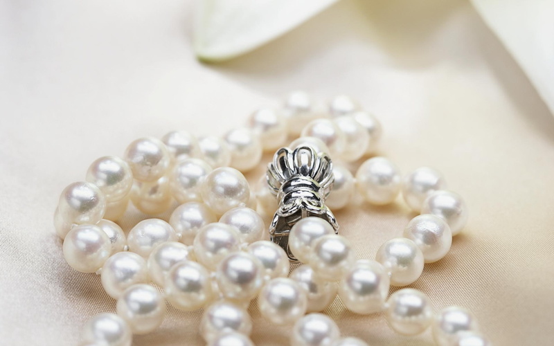 1080P, femininity, for bride, pearls, lovely, jewelry, white, 3d and abstract