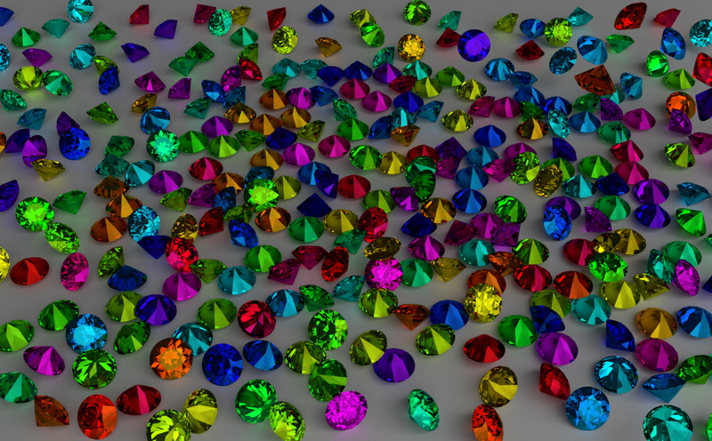 Colorful, diamonds, 3D, Precious, 5K, Artistic, 3Dmodel