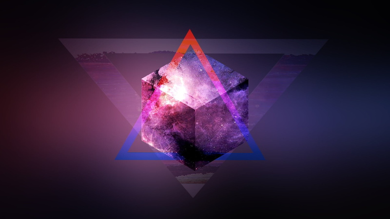 triangle, colored background, illuminated, crystal, diamond - gemstone, design, wealth, mix up, 1080P, space, glowing, luxury, indoors, blue