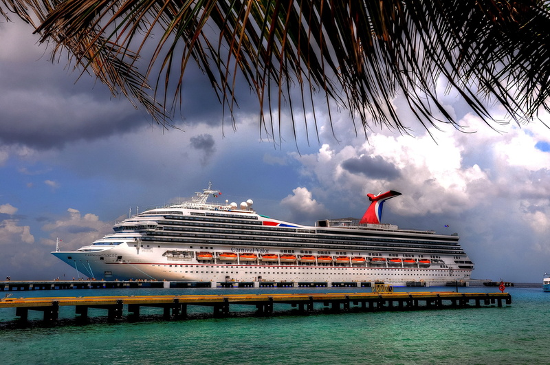 ship, sea, outdoors, mode of transportation, 2K, building exterior, waterfront, craft, passenger craft, transportation, no people, cloud - sky, cruise ship