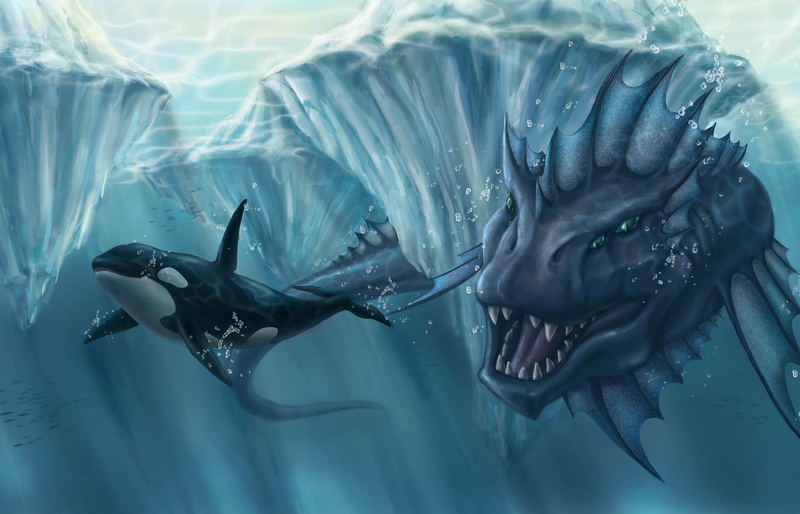 blue, marine, undersea, sea, leisure activity, mouth, animal wildlife, real people, fish, swimming, illustration, killer, glaciers, one person, underwater