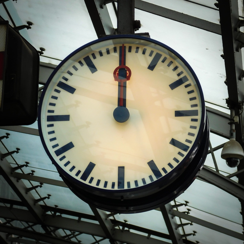 clock, reading, pointer, clock hand, time, cologne main station, clock face, minutes, indoors, digits, close-up, 12 oclock, roman, hanging, railway station