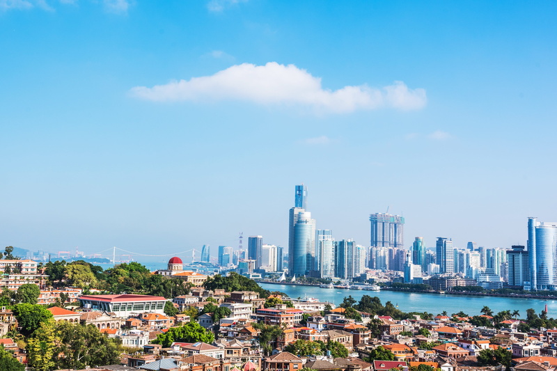 modern, architecture, built structure, life, business, sky, nature, gulangyu island, day, scenery, urban skyline, building exterior, travel destinations