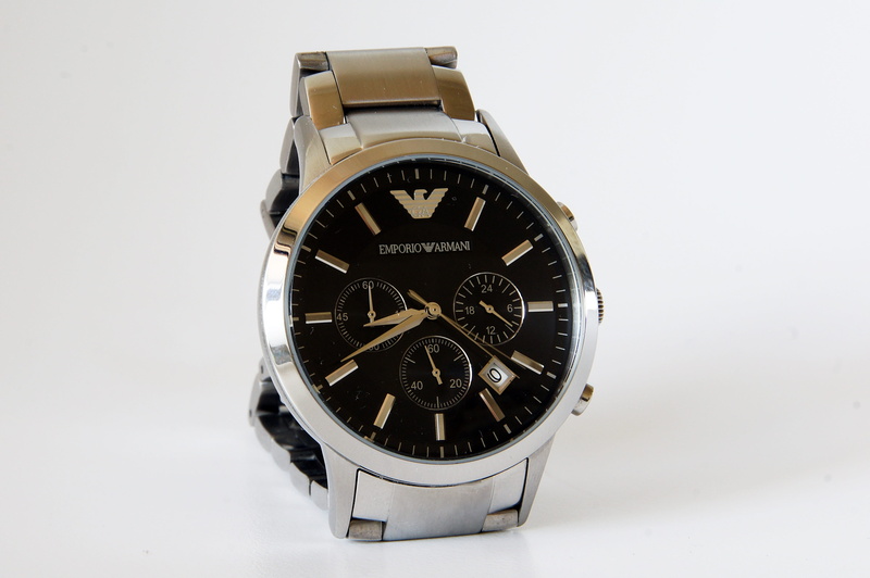 round, colored, MenS, watch, close-up, Armani, white background, armani mens watches, Watches, wealth, Clock, wristwatch, clockworks, number, silver colored