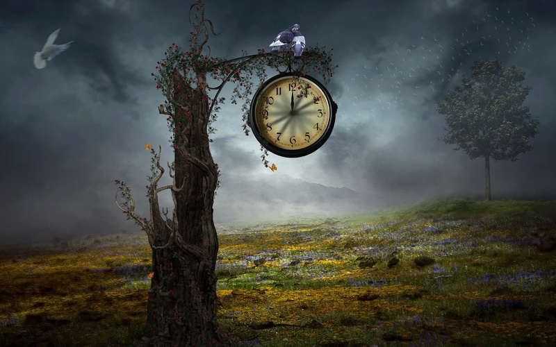 flower tree, fantasy, 1080P, watch, vintage watch, tree, background