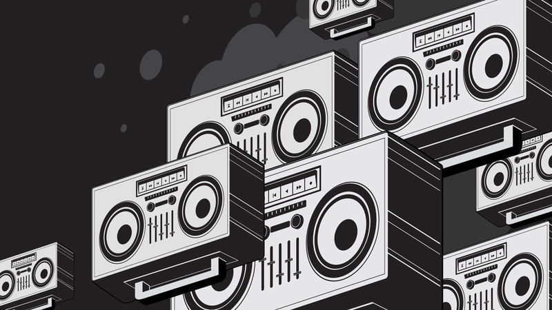 tuner, 8bit, black and white, 1080P, dials, sound, speaker, hd, radio, boombox
