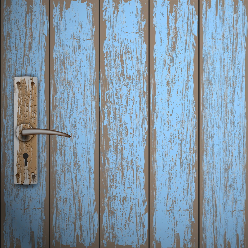 security, safety, protection, entrance, steel, decline, weathered, ruined, rust, no people, antique, latch, wood - material, blue, closed, old, outdoors