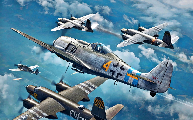 JG300, 2K, Shrike, band of invading, Fw.190A-8, USAF, B-26, Marauder