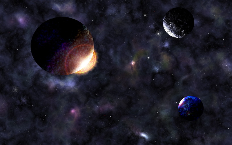 planets, Moon, 720P, hd, nebula, spaced, Firebat, art, Space