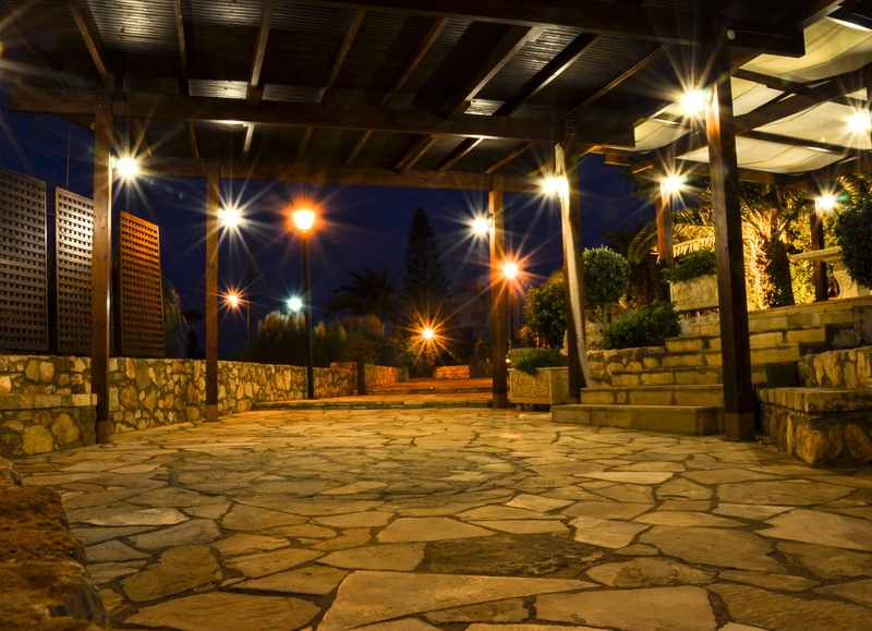 built structure, tree, illuminated, lighting, vacations, lens flare, nature, lantern, relaxed, cyprus, happy, weird, city, night, light, season, street
