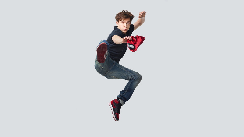 determination, vitality, jumping, one person, young adult, leisure activity, healthy lifestyle, men, casual clothing, sport, spiderman homecoming, tom holland