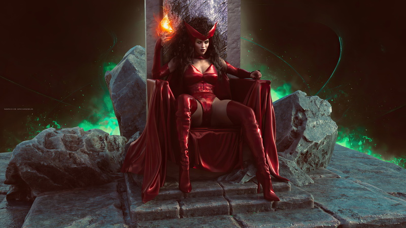 ArtStation, Marvel Girl, cosplay, superhero, Scarlet Witch, 4K, 4K