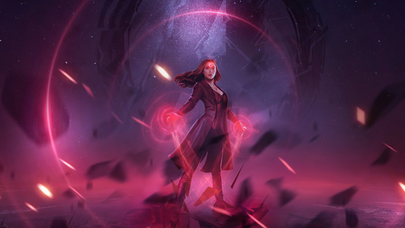 artwork, superhero, Marvel Cinematic Universe, 4K, 4K, Marvel Comics, digital art, Scarlet Witch, Marvel Girl, superheroines