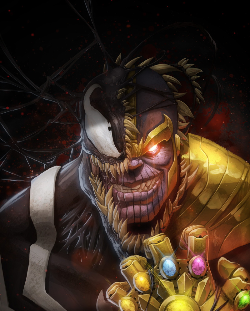Venom, 4K, Artwork, Thanos