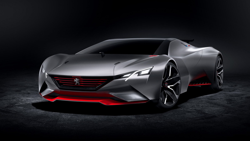 car, civic, sports car, sports race, land vehicle, auto racing, competition, luxury, wealth, racecar, wheel, white, mode of transportation, Peugeot Vision GT
