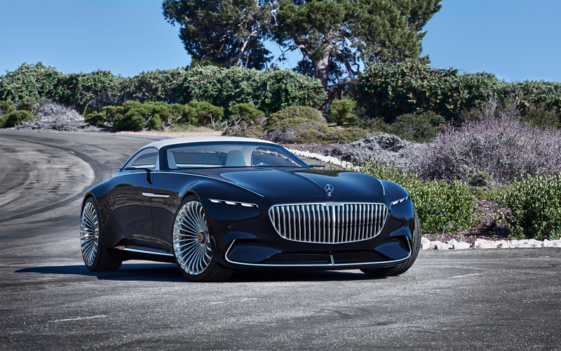k, Mercedes, Maybach, car, retro styled, Cabriolet, Vision, land vehicle, transportation, sunlight, growth, nature, luxury, plant, 4K, motor vehicle, no people