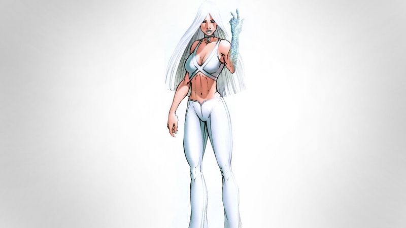 marvel comics, illustration, 1080P, simple, frost, emma, woman, marvel, character, white, emma frost, background, simple background, haired, comics