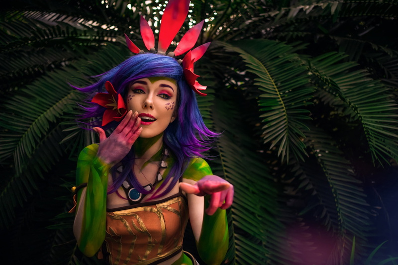 smiling, video games, makeup, model, 2K, Neeko (League of Legends), looking away, fantasy girl, portrait, video game girls, cosplay, women, costumes, Helen Stifler