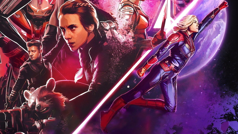 Rocket Raccoon, 8K, The Avengers, Captain Marvel, Black Widow, Avengers Endgame, Hulkbuster, Hawkeye
