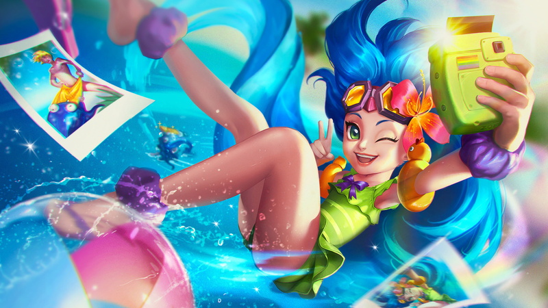 4K, video games, pool party, Zoe (League of Legends), selfies, duck, League of Legends
