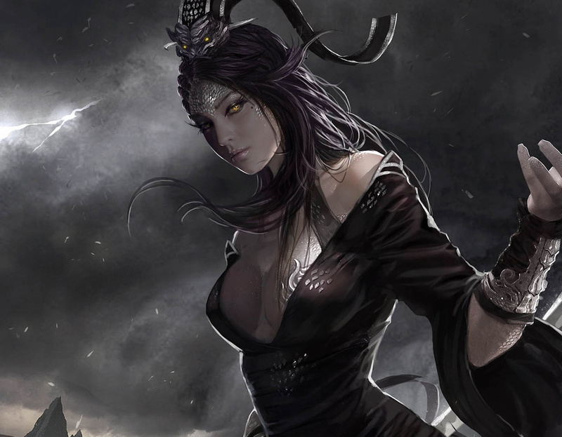 women, witch, dark, beauty, fashion, young adult, females, long hair, demon - fictional character, waist up, vampire, young women, fantasy art, temptation