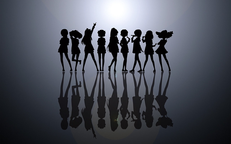 balance, Toshinou Kyouko, group of people, Akaza Akari, men, large group of people, indoors, black color, 1080P, large group of objects, togetherness