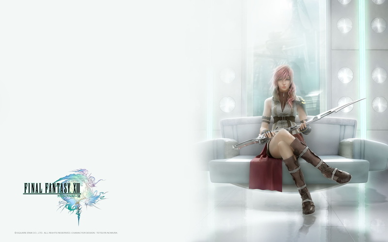 adult, indoors, Claire Farron, hairstyle, shopping, shopping bag, consumerism, one person, sword, young adult, Final Fantasy XIII, digital composite, full length